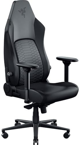 Razer Iskur V2 NewGen - Sedia ergonomica da gaming con comfort traspirante Pelle EPU di 2a gen con tecnologia CoolTouch - supporto lombare HyperFlex - delle spalle e base del sedile ampie | Nero
