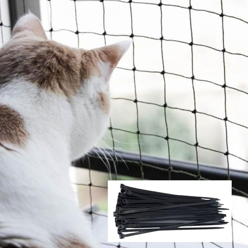 EVBOTGEE Filet pour Chat de Balcon et fenêtre 6x3m, sans perçage, en Nylon Haute résistance, pour terrasse, fenêtres et Portes. (Noir)