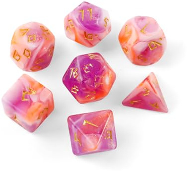 QUTHZZHY 7 Stück DND Dice, Polyedrische Würfel Set, Würfel Polyhedral, | Würfelset für MTG, Dungeon and Dragons, Spielwürfel RPG Rollenspiele Tischspiele D&D D20 D12 D10 D8 D6 D4