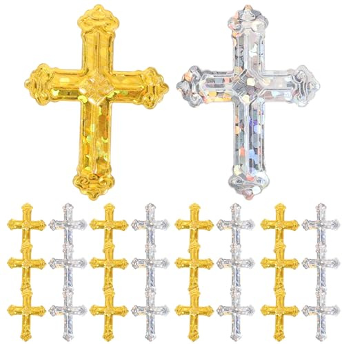 Gadpiparty Kreuzkonfetti Tischstreuung für Kirche und Hochzeit Deko, Gold und Silber Glitzer Konfetti für Kommunion und Taufe Party Supplies