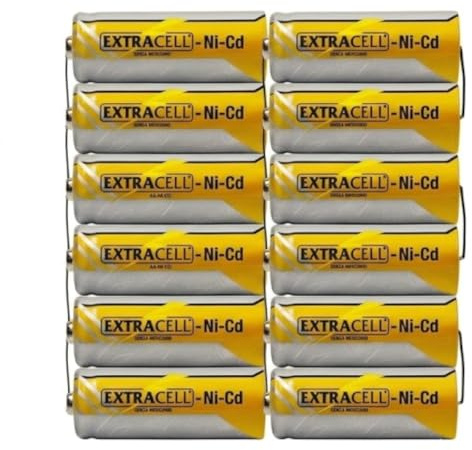 Batterie Ricaricabili Ni-Cd AA 1.2V 1000mAh con Terminali a Saldare, Stilo Ricambio per Pacchi Batteria Elettroutensili, Luci Emergenza e Modellismo (Confezione da 10 Pezzi)