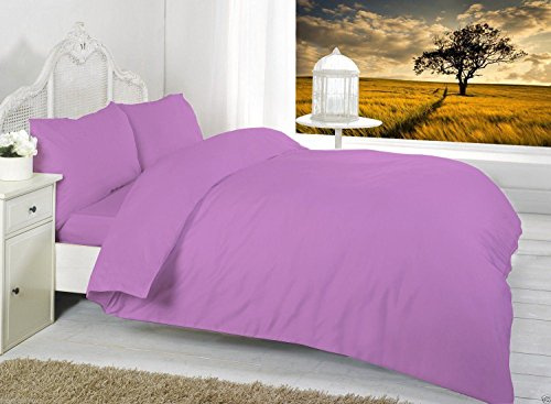 Comfort Collections Egyptian Parcel Hotel Quality T200 Thread Count Duvet Cover Set With Pillowcase Lilac Double 200cm x 200cm Approx Only