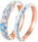 UJOY Emaille-Armband für Damen, handgefertigt, Blumenmuster, 2 Stück, Einheitsgröße, Zink