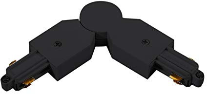 Lampenlux 1-Phasen Stromschiene Aufbauschiene und Zubehör (Schwarz, Eckverbinder flexibel)