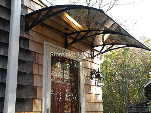 LYA Auvent Marquise pergola Aluminium 4x3 120x200cm, auvent Plastique Utilisation à l'extérieur, Le Polycarbonate auvent, Porte d'entrée auvent en Polycarbonate