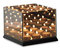 LIFA LIVING 9 Teelicht Halter schwarz mit 3D-Effekt verspiegelt, Kerzenhalter mit Lichtermeer Optik, Teelichthalter mit Spiegelung, Windlicht, Holz