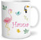 OWLBOOK® Personalisierte Tasse für Kinder Personalisiert Safari Flamingo Kinder Geschenke Geschenkideen für Kinder Junge Mädchen zum Geburtstag Schulanfang Kindertasse Keramik 300 ml