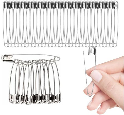 LATRAT 500 Stück, 45 mm Sicherheitsnadeln, Sicherheit Pins für Decken, Strickwaren, Kleidung und Kunsthandwerk