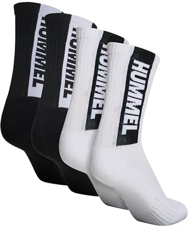 Hummel Unisex Hmllegacy Core 4-pack Mix Socks, Weiß / Schwarz, 38 EU