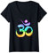 Damen OM Zeichen - Goa Psy Trance Yoga Meditation Buddhismus T-Shirt mit V-Ausschnitt