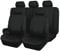 Flying Banner Stoff Autositzbezüge Komplettset Universal Set (Niedriger Rücken - Polyester, Schwarz)