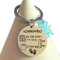Porte-clés natalicio personnalisé en acier inoxydable pour bébé garçon fille idée cadeau naissance baptême, argent