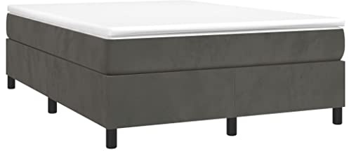 vidaXL Boxspringbettgestell Dunkelgrau 140x200 cm Samt