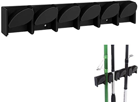 Fabaoday Angelrutenhalter zur Wandmontage, vertikaler Angelrutenhalter,Angelrutenhalter für bis zu 6 Ruten oder Combos, Angelrutenhalter zur Aufbewahrung, Passend für die meisten Ruten