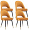Wahson Samt Esszimmerstühle 4er Set Modern Seitenstühle Küchenstühle mit Metallbeinen Polsterstuhl für Esszimmer/Wohnzimmer/Küche, Gelb