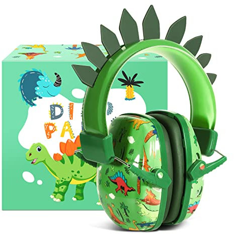 homicozy Noise Cancelling Headphones for Kids Toddlers Teens Kids 1-12 Years Old Dinosaur Hearing Protection Safety Earmuffs Sound Proof Earmuffs for, Dinosaur, toddlers to teens