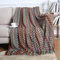 Menkala Kuscheldecke Boho Style Decke mit Fransen Strickdecke Tagesdecke Sofadecke Weich Streifen Wohndecke Couchdecke für Sofa Betten Büro Reisen Wohnzimmer Schlafzimmer Rot 130x200 cm