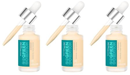 3 x Maybelline New York Green Edition Superdrop Tinted Oil Foundation 20ml - Shade 10