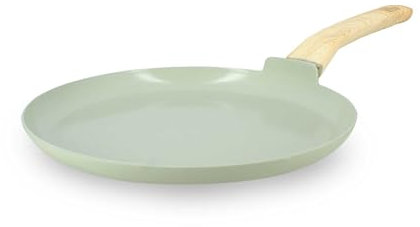 MENASTYL - Crêpière 26cm Colorama Céladon - En Aluminium - Revêtement antiadhésif en céramique - Tous feux dont induction