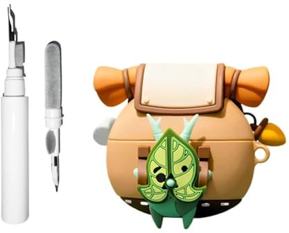 [3 in 1] Silikon Korok Hülle Kompatibel mit Airpods Pro/Pro 2nd Generation mit Schlüsselanhänger, Anime Yahaha Stoßfeste Schutzhülle mit Reinigungsset