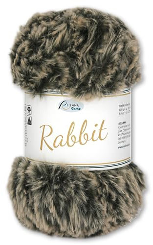 Frida's Wollhaus Rellana 100 g Rabbit Flauschwolle Effektwolle Plüschwolle Flauschig 8 Farben (06 | braun)