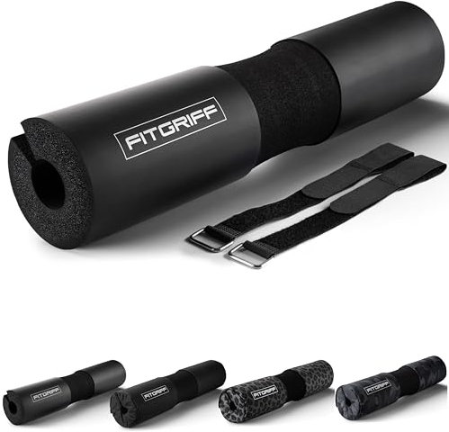 Fitgriff® Langhantel Polster, Hip Thrust Pad mit Klettverschluss - Hantel Nackenpolster - Polsterung für Squats, Booty Training, Gym (Schwarz (ohne Stoffhülle))