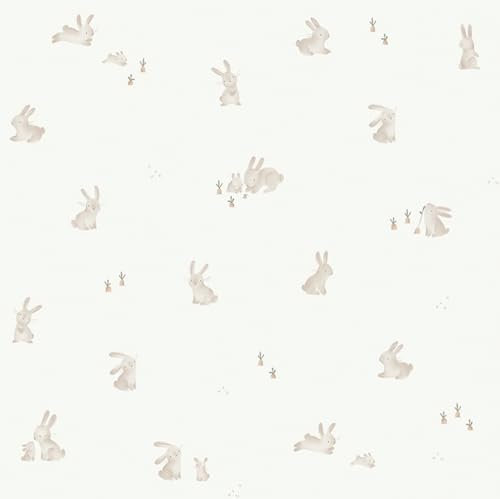 Little Dutch Papier peint intissé Baby Bunny Nouvelle Collection 1000 x 53cm Gris, vert