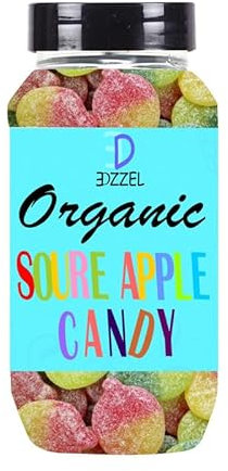 EDZZEL Caramella biologica alla mela acida tradizionale di alta qualità (300 g) confezione da 1 scatola