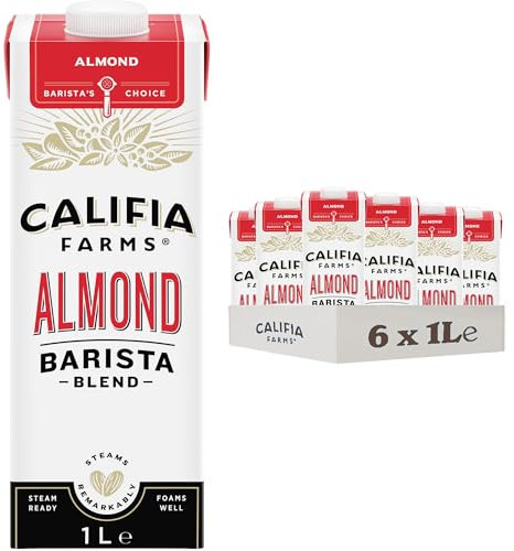 Califia Farms Almond Barista Blend - Plant Based, Lactose Free, Dairy Free, Vegan Drinks, Milk Alternative Multipack (6 x 1L)