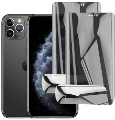 Glcrrpu Pack of 2 Privacy Screen Protectors for iPhone 11 Pro, Hydrogel Flexible Transparent TPU, Screen Protector, Scratching, Easy to Install Screen Protector