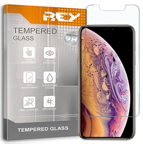 REY 3X Protector Pantalla para iPhone XS MAX - iPhone 11 Pro MAX, Cristal Vidrio Templado Premium