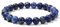 Landorilo Handmade Echte Naturstein Perlen Heilsteine Armband Damen Herren, 8MM Runde Edelsteine Yoga Armbänder, Glücksarmband, Kreative Schmuck Geschenke(Blau Gestreifter Stein)