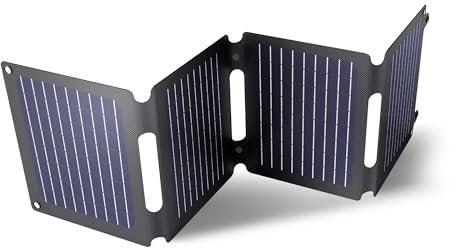 Trust Zuny 40W Pannello Solare Portatile USB-C USB-A Caricabatterie Solare con Porta di Uscita CC, Caricatore Portatile da Campeggio, Pannelli Solari 15W Smartphone Tablet Power Bank Balcone Viaggi