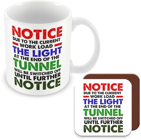 MUGGZ Funny Work Motivation Quote Mug & Coaster Gift - Giftset - Made in The UK