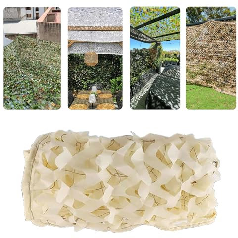 Filet de Camouflage beige2x1m(6.5x3.2ft),Protection Solaire,Brise-Vue,pour Jardin,Loisirs,Camping,fête, Bar,décoration de Chasse,Voile D'ombrage De Pergola De Camping De Chasse Militaire