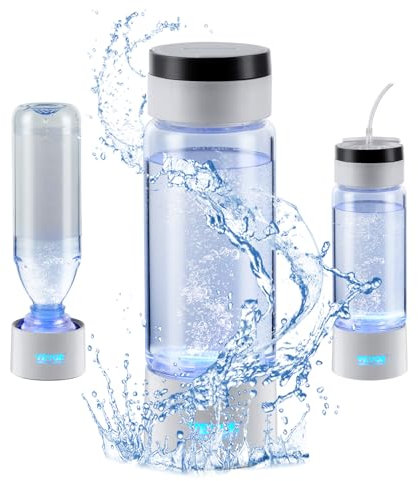 VEVOR Generador de Botella de Agua de Hidrógeno, 380 ml de Capacidad Fabricante de Agua de Hidrógeno Portátil, Máquina Ionizadora de Agua Rica en Hidrógeno con Tecnología con Tubo de Inhalación Nasal