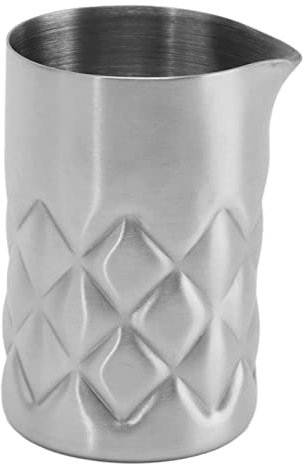 Sturdy Cocktail Mixing Glass, 304 Stainless Steel for Party Picnics, Mixer Glass Pitcher, Mixing Glass, Mixer Glass, Grid Design with Outer Scale