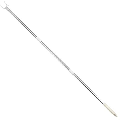 CUCUFA Polo del Gancho de Ropa, Poste telescópico de 51 Pulgadas con Gancho, Alcance de Acero Inoxidable, Alcance de Ropa