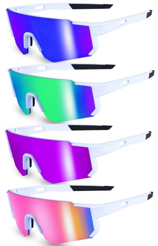 DASHUAIGE 4 Paar Fahrradbrille Fahrrad UV 400, Sonnenbrille für Damen Herren, Rennrad, Ski, Rave
