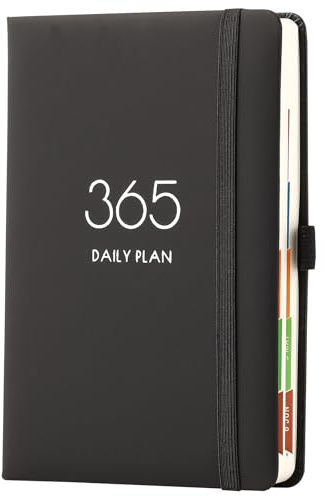 PLANNER 2026, A5, 1 Tag pro Seite, täglicher Terminplaner, planen Sie Ihr Jahr von Januar 2026 bis Dezember 2026 mit monatlichen Tabs, farbenfrohem Seitendesign, Stiftschlaufe und hinterer Tasche