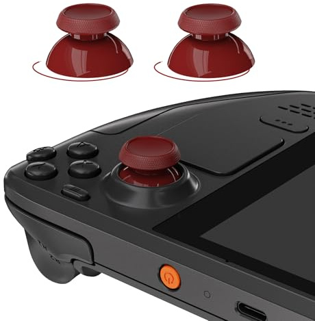 eXtremeRate Thumbsticks Zubehör für Steam Deck LCD/OLED, DIY-Ersatz Textur Analogsticks mit Original-Touch-Sensing Joysticks Reparatur Set für Steamdeck OLED Konsole Sticks–Karminrot