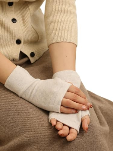Prettystern Kaschmir-Wolle Damen Pulswärmer fingerlose Handschuhe Hand-Stulpen