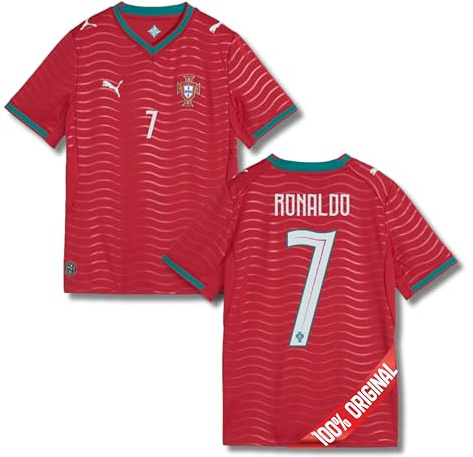 PUMA Original FPF Portugal Trikot Kinder [Home WM 2026] Offizielles Portugal Trikot [Spieler oder Personalisiert] Sport Trainingsanzug Fussball Geschenke Jungen Mädchen Fußball Fanartikel Kinder