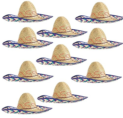 KarnevalsTeufel.de Sombrero Set Mexikanerhüte Mexikohut Strohot Sommerhut verschiedene Sets Multipacks Mexico Mexikaner Spanien farbenfroh
