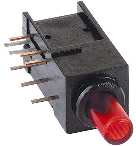 Mentor 1844.2332 R-R Druckschalter 60V DC/AC 0.5A 2 x Ein/Ein rastend Rot 1 pc(s)