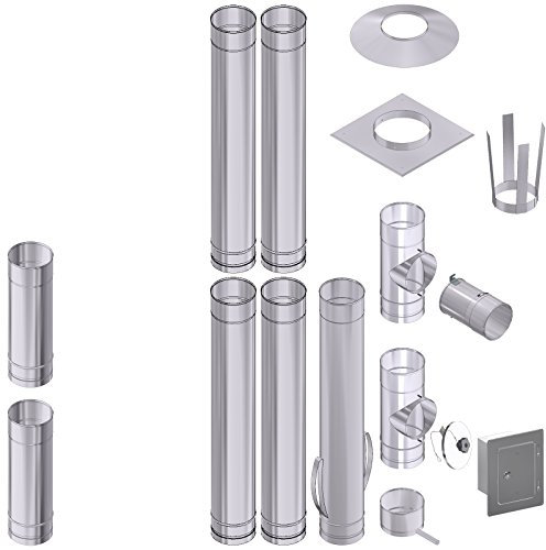 Schornsteinsanierung Bausatz DN 130 V4A 0,6mm 6,5 Meter
