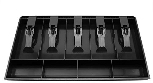 Together-life Kassenschubladeneinsatz mit 5 Schein- / 4 Münzfächern zur Geldaufbewahrung, Schwarz