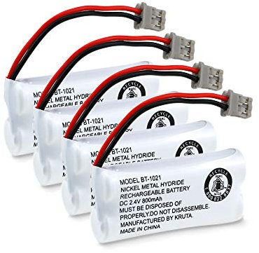 Kruta Cordless Phone Battery BT-1021 BBTG0798001 Compatible with Uniden BT-1021 BT1021 BT-1008 BT-1016 BT-1025 2.4V 800mAh Cordless Handset Phone Rechargeable Replacement Battery (Pack 4)