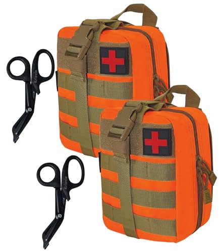 Krisvie Molle Erste Hilfe Tasche 2Pcs,Taktische Leer Tactical Gür,AbnehmbareTaktische Medizinische Tasche für Camping Outdoor Wandern Fahhrad Militär tasche