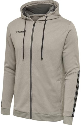 hummel Herren Hoodie Hmlauthentic Poly Zip Hoodie, Grey Melange, XL, 204937-2006-XL